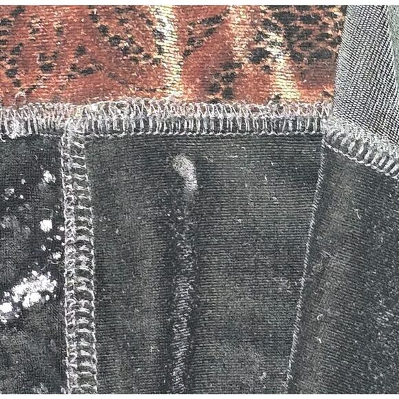 Vintage Chicos Travelers 90s Boho Patchwork Velvet Accent Blouse Size 2 - Picture 12 of 12